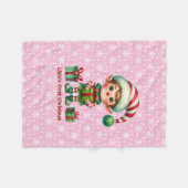 Baby Girl's First Christmas Personalize Name Pink フリースブランケット (正面(横))