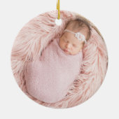 Baby Girl's First Christmas Pink Nutcracker Ballet セラミックオーナメント (裏面)