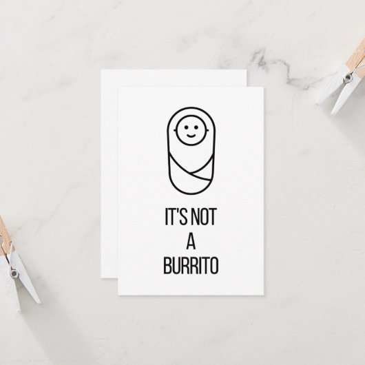 Baby Glückwunsch Karte zur Geburt - Burrito カード (正面/裏面インサイチュ)