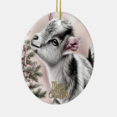 Baby Goat Christmas 13 and YOUR PHOTO セラミックオーナメント (右)