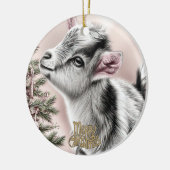 Baby Goat Christmas 13 and YOUR PHOTO セラミックオーナメント (左)