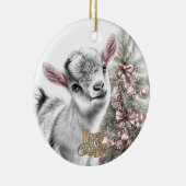 Baby Goat Christmas 14 and YOUR PHOTO セラミックオーナメント (右)