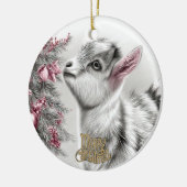 Baby Goat Christmas 15 and YOUR PHOTO セラミックオーナメント (左)