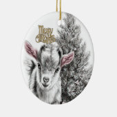 Baby Goat Christmas 18 and YOUR PHOTO セラミックオーナメント (右)
