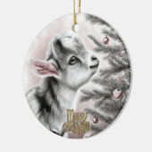 Baby Goat Christmas 19 and YOUR PHOTO セラミックオーナメント (左)