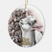 Baby Goat Christmas 1 and YOUR PHOTO セラミックオーナメント (左)