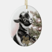 Baby Goat Christmas 2 and YOUR PHOTO セラミックオーナメント (右)