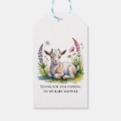 Baby Goat with Wildflowers Baby Shower Thank You ギフトタグ (裏面)