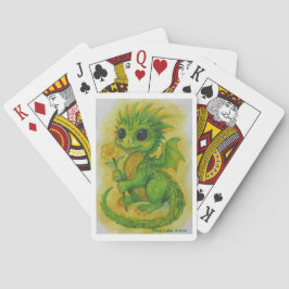 Baby Green Dragon Bringing A Flower Playing Cards トランプ