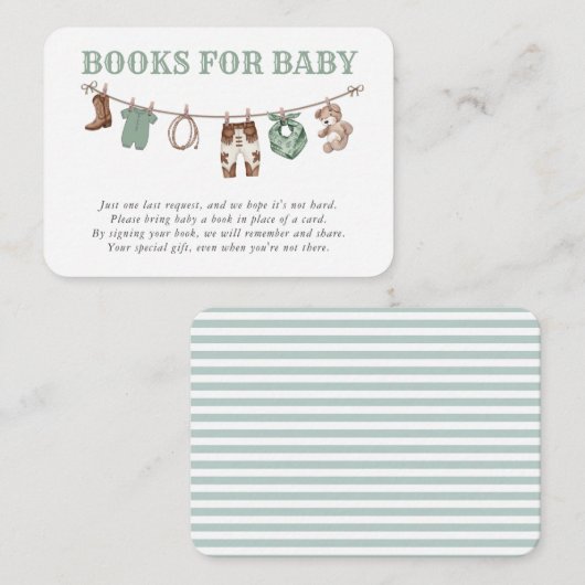 Baby Green Little Cowboy Books for Baby エンクロージャーカード (正面/裏面)