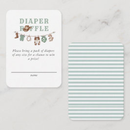 Baby Green Little Cowboy Diaper Raffle  エンクロージャーカード