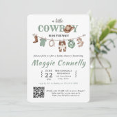 Baby Green Little Cowboy is on the Way Invitation 招待状 (スタンド正面)