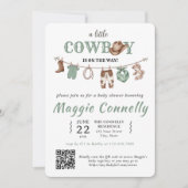 Baby Green Little Cowboy is on the Way Invitation 招待状 (正面)