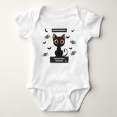 Baby Halloween Bodysuit – Cute Black Cat Custom ベビーボディスーツ (正面)