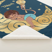 Baby Hanuman slapend op de maan tussen de sterren シェルパブランケット (3/4)