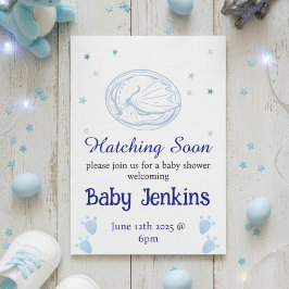 Baby Hatching dragon themed baby shower invitation 招待状