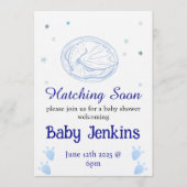 Baby Hatching dragon themed baby shower invitation 招待状 (正面)