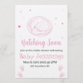 Baby Hatching Soon Baby shower invitation 招待状 (正面)