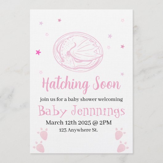 Baby Hatching Soon Baby shower invitation 招待状 (正面)
