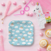 Baby Hercules and Pegasus Cloud Pattern Paper Plat ペーパープレート (パーティー)