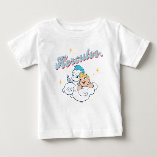 Baby Hercules and Pegasus on a Cloud Baby T-Shirt ベビーTシャツ (正面)