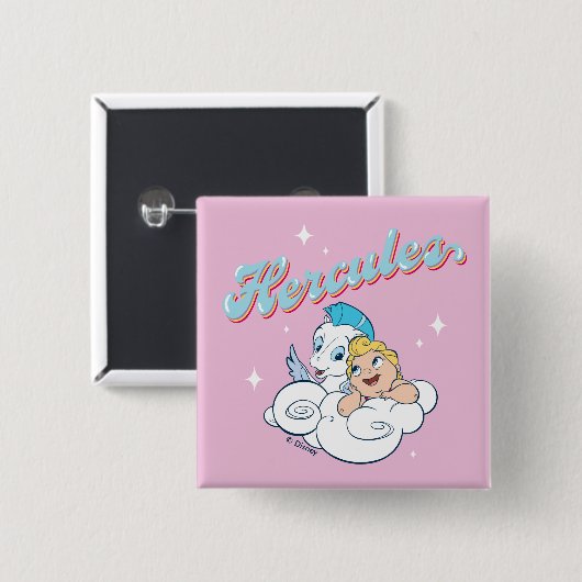 Baby Hercules and Pegasus on a Cloud Button 缶バッジ (正面&裏面)