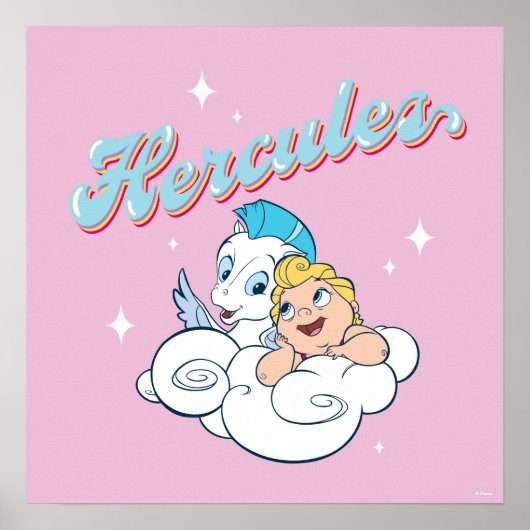 Baby Hercules and Pegasus on a Cloud Poster ポスター (正面)