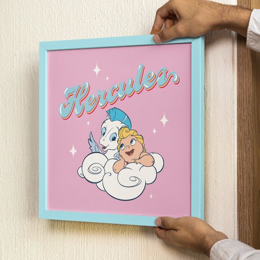 Baby Hercules and Pegasus on a Cloud Poster ポスター