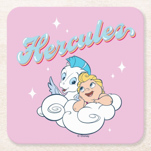Baby Hercules and Pegasus on a Cloud Square Paper スクエアペーパーコースター (正面)