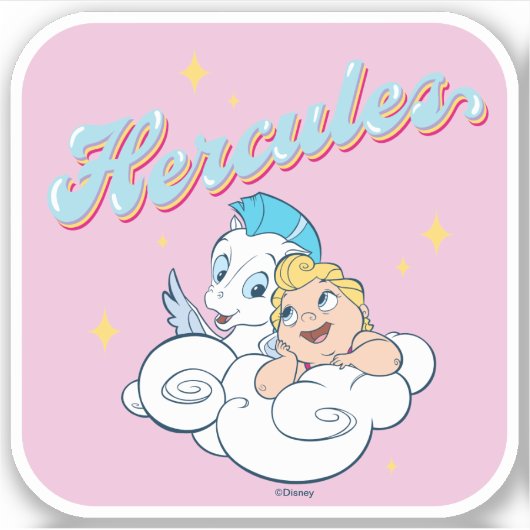 Baby Hercules and Pegasus on a Cloud Sticker シール (正面)