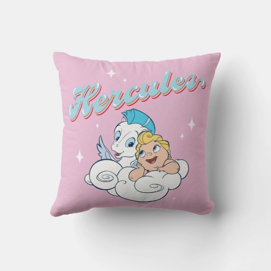 Baby Hercules and Pegasus on a Cloud Throw Pillow クッション (裏面)