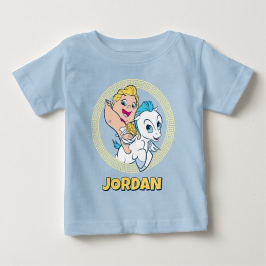 Baby Hercules Riding Pegasus Baby T-Shirt ベビーTシャツ (正面)