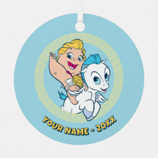 Baby Hercules Riding Pegasus Metal Ornament メタルオーナメント
