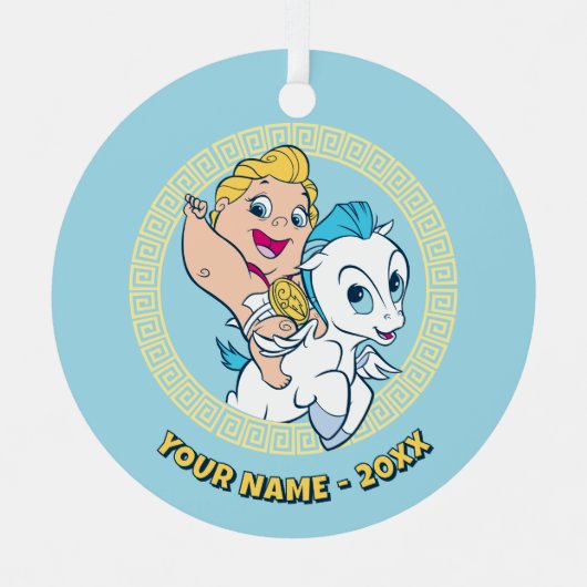 Baby Hercules Riding Pegasus Metal Ornament メタルオーナメント (正面)