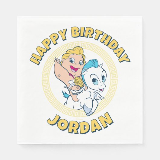 Baby Hercules Riding Pegasus Napkins スタンダードランチョンナプキン (正面)