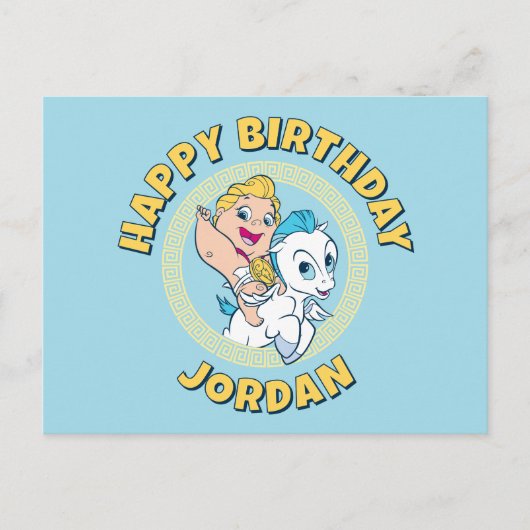 Baby Hercules Riding Pegasus Postcard ポストカード (正面)