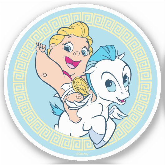 Baby Hercules Riding Pegasus Sticker シール (正面)
