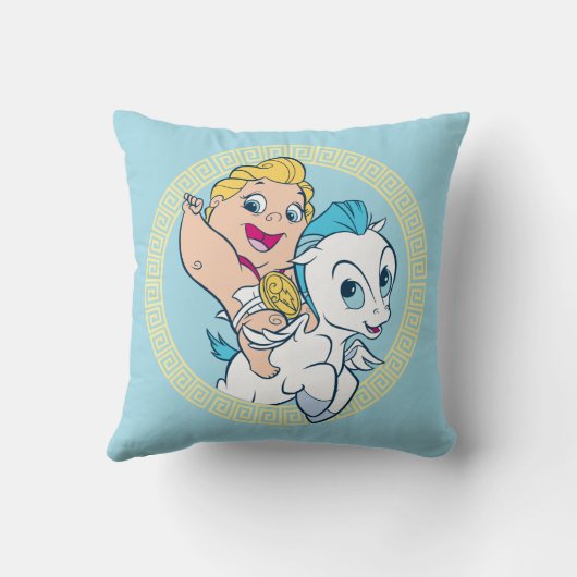 Baby Hercules Riding Pegasus Throw Pillow クッション (裏面)