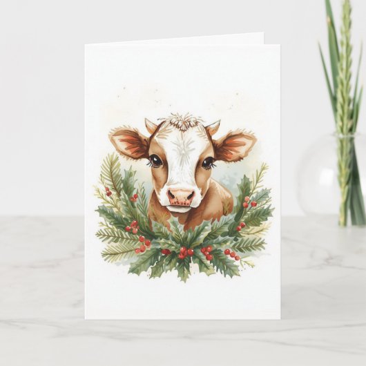 Baby Highland Cow Christmas  シーズンカード (正面)