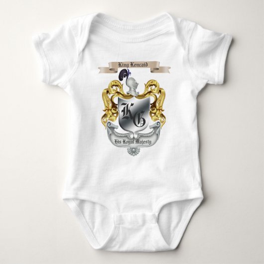 Baby His Royal Majesty王のおもしろいなベビーのTシャツ ベビーボディスーツ (正面)