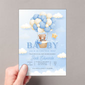 Baby Hot Air Balloon Watercolor Shower Art アクリル招待状 (インサイチュ (ポータブル))