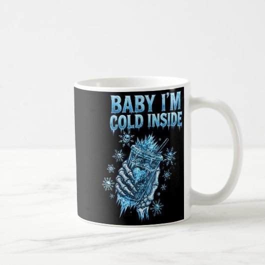 Baby I'm Cold Inside Iced Coffee Heart Skeleton Ch コーヒーマグカップ (右)