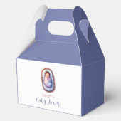 Baby in Basket Gender Neutral Cute Blue フェイバーボックス (裏面)