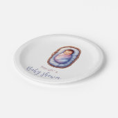 Baby in Basket Modern Gender neutral | Baby Shower ペーパープレート (アングル)