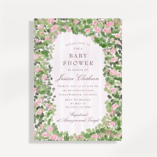 Baby in Bloom ふんわりお花のベビーシャワー  招待状