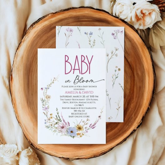 Baby in Bloom ふんわりフラワーアーチ ベビーシャワー 招待状
