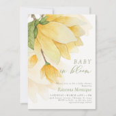 Baby in Bloom イエロー クリーン マグノリア ベビーシャワー 招待状 (正面)