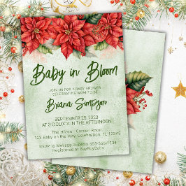 Baby in Bloom クリスマスポインセチア ベビーシャワー 招待状