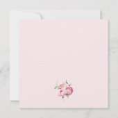 Baby In Bloom ピンクのリボンのベビーシャワー招待状 招待状 (裏面)