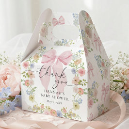 Baby in Bloom ピンクのリボンのベビーシャワー フェイバーボックス